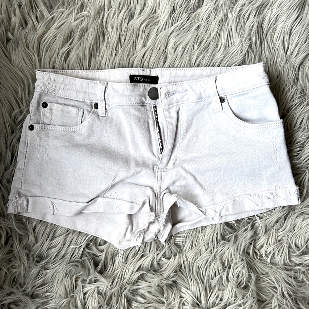 STS Blue — White Jorts